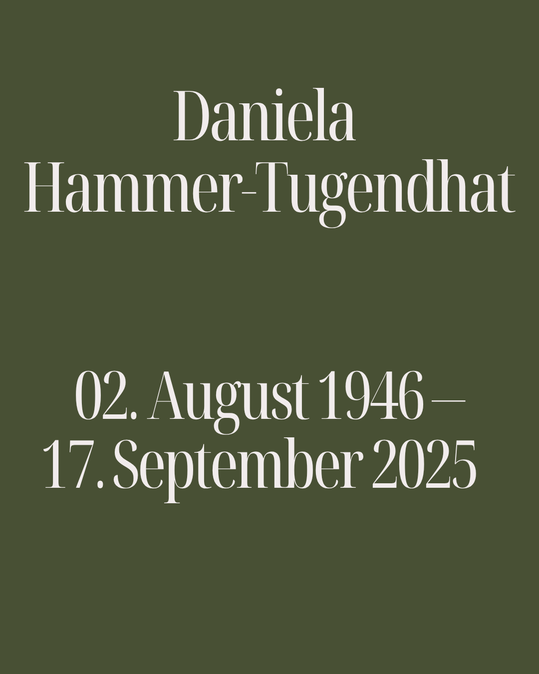 Daniela Hammer Tugendhat 1946 2025